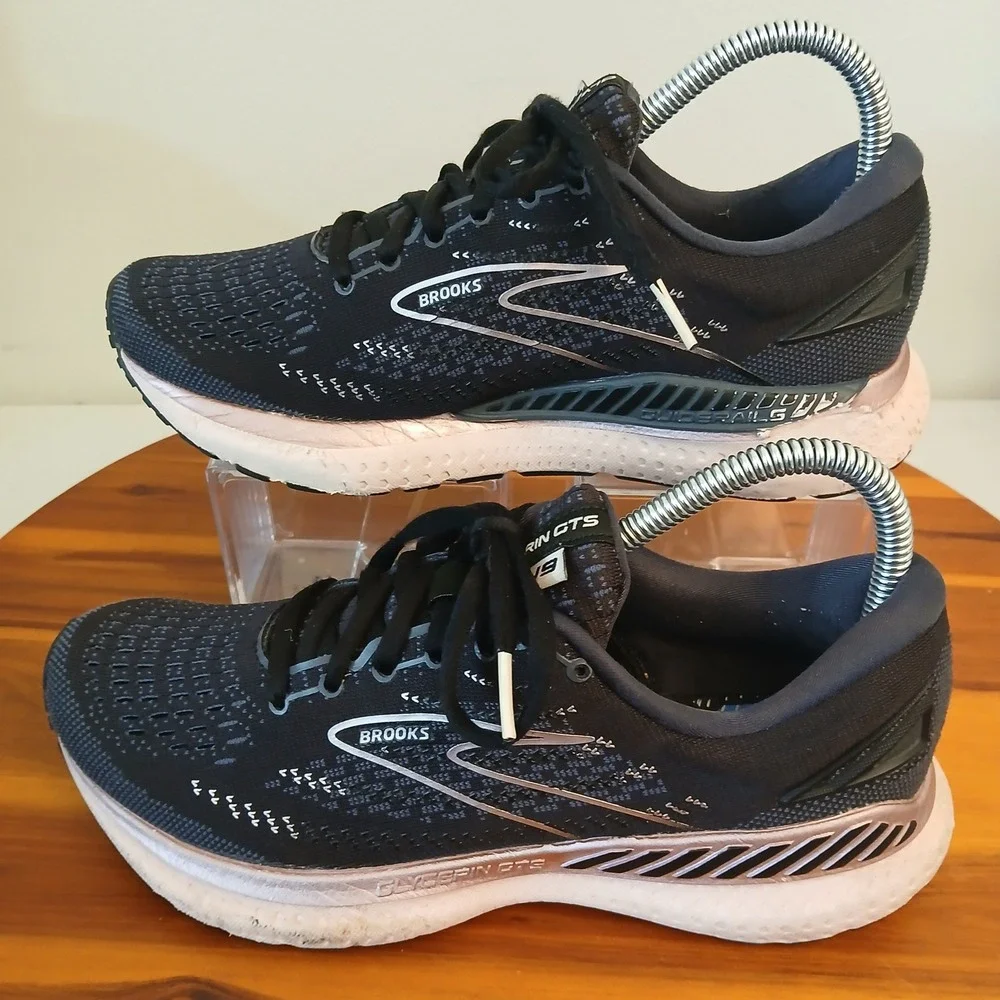 Brooks Glycerin GTS 19 Womens 7 Black Running Shoes Sneakers 1203441B074